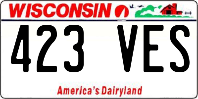 WI license plate 423VES