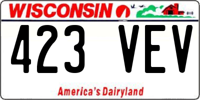WI license plate 423VEV