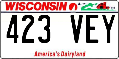 WI license plate 423VEY