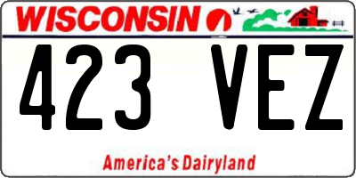 WI license plate 423VEZ