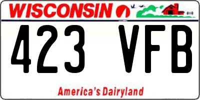 WI license plate 423VFB