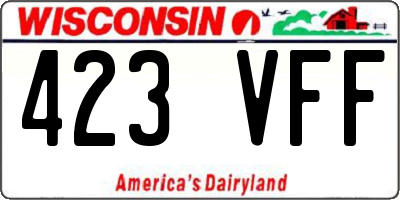 WI license plate 423VFF