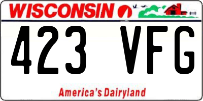 WI license plate 423VFG