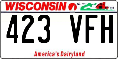 WI license plate 423VFH