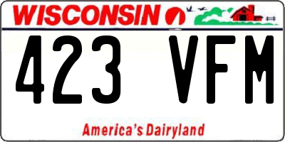 WI license plate 423VFM