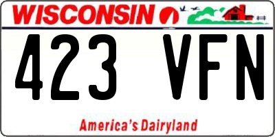 WI license plate 423VFN