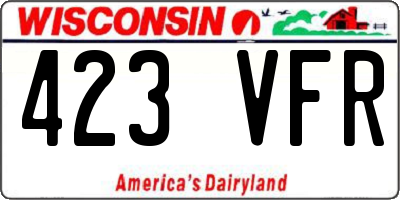 WI license plate 423VFR