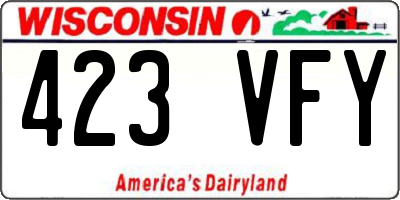 WI license plate 423VFY