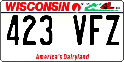 WI license plate 423VFZ