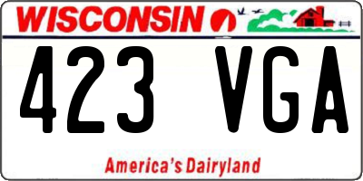 WI license plate 423VGA