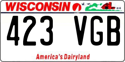 WI license plate 423VGB