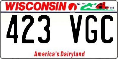 WI license plate 423VGC