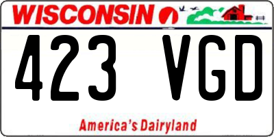 WI license plate 423VGD