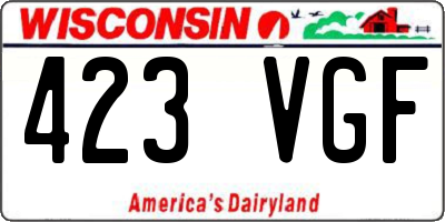 WI license plate 423VGF