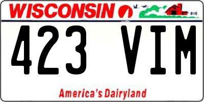 WI license plate 423VIM