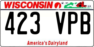 WI license plate 423VPB