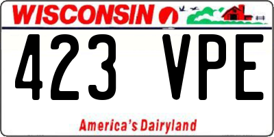WI license plate 423VPE
