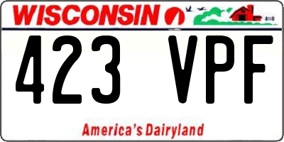 WI license plate 423VPF