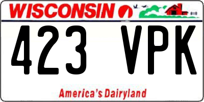WI license plate 423VPK