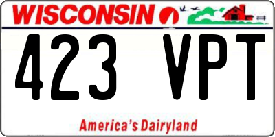 WI license plate 423VPT