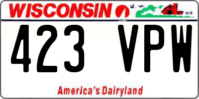 WI license plate 423VPW