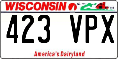 WI license plate 423VPX