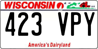 WI license plate 423VPY