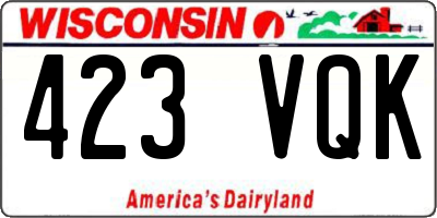 WI license plate 423VQK