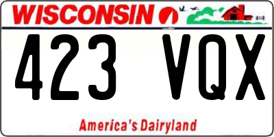 WI license plate 423VQX