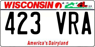 WI license plate 423VRA