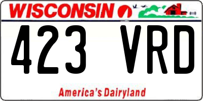 WI license plate 423VRD