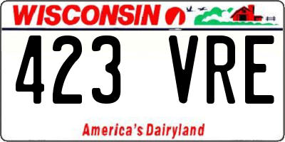 WI license plate 423VRE