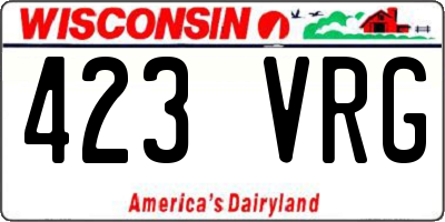 WI license plate 423VRG