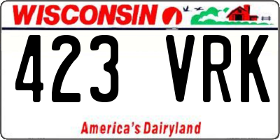 WI license plate 423VRK