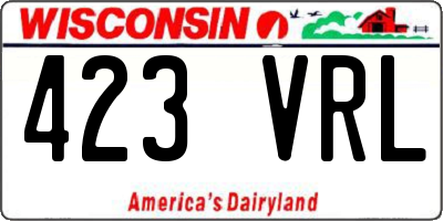 WI license plate 423VRL