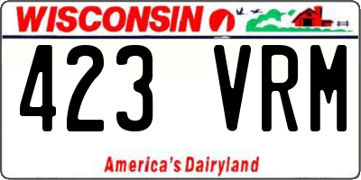 WI license plate 423VRM