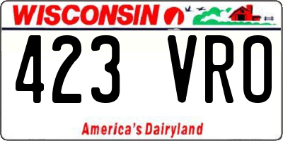 WI license plate 423VRO