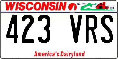 WI license plate 423VRS