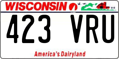 WI license plate 423VRU