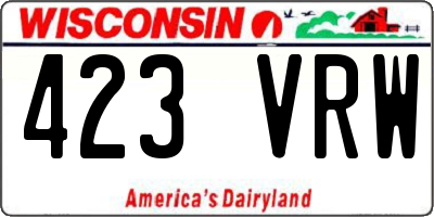 WI license plate 423VRW
