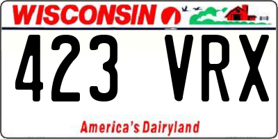 WI license plate 423VRX