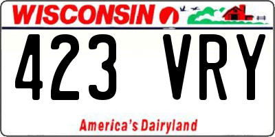 WI license plate 423VRY