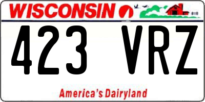 WI license plate 423VRZ