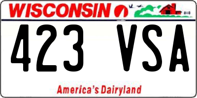 WI license plate 423VSA