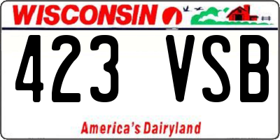 WI license plate 423VSB