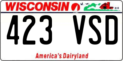 WI license plate 423VSD