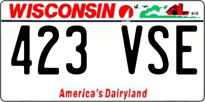 WI license plate 423VSE