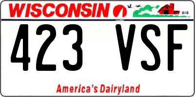 WI license plate 423VSF