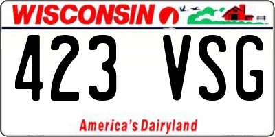 WI license plate 423VSG