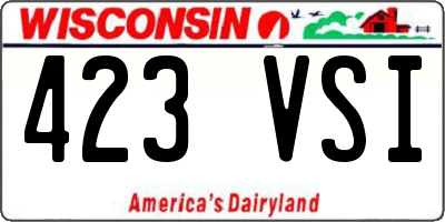 WI license plate 423VSI
